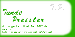 tunde preisler business card